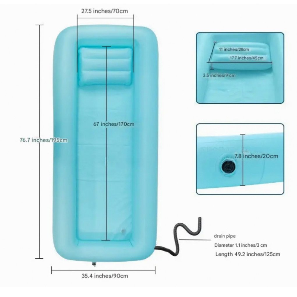 高齢者や移動に困難を抱える人のためのインフレータブルバスタブ