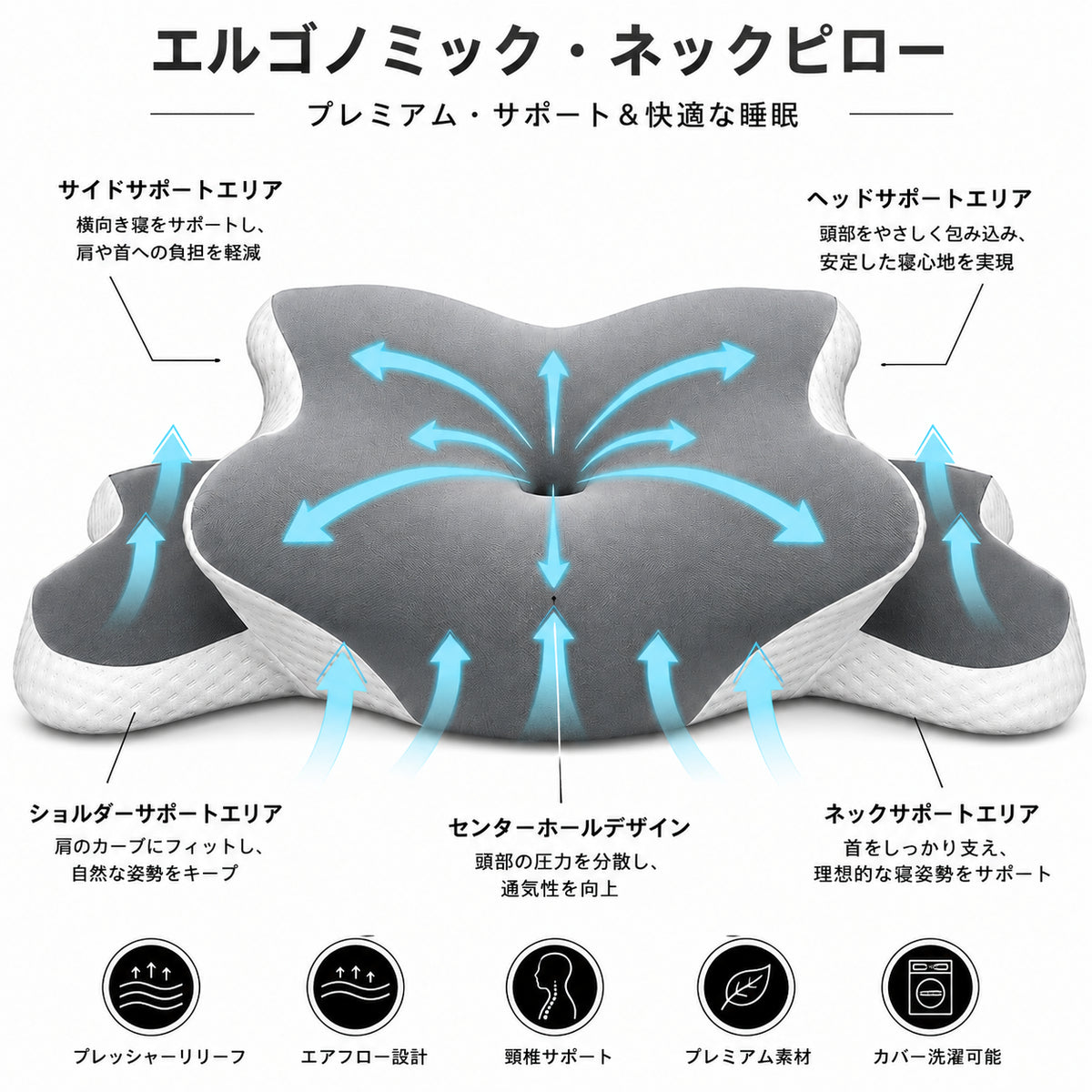 ErgoSleep™ 理想の寝姿勢枕