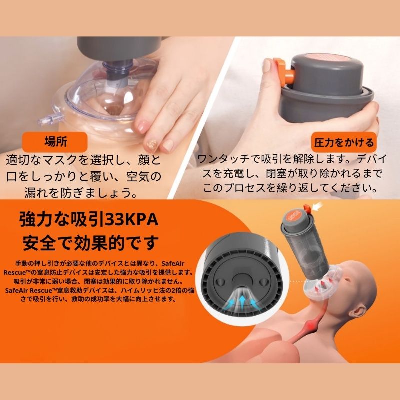 SafeAir Rescue™-窒息の際に役立つ追加の助けです。